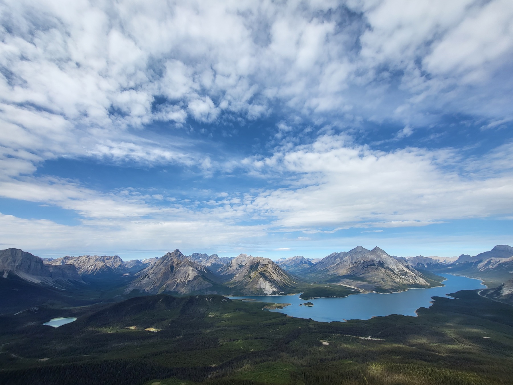 Mountain landscape with lakes in background